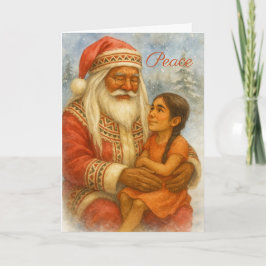 Cartão Native American Santa Christmas Card