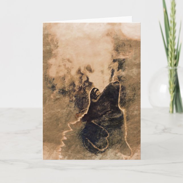 Cartão Native American Wolf Greeting Card (Frente)