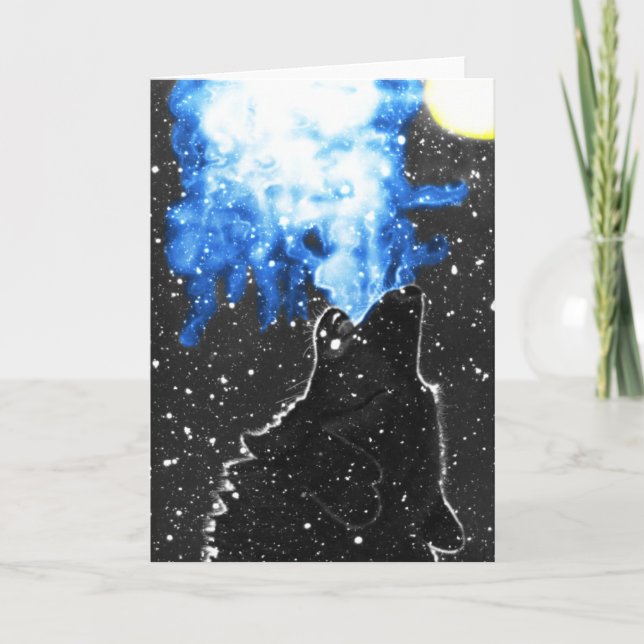 Cartão Native American Wolf Greeting Card (Frente)