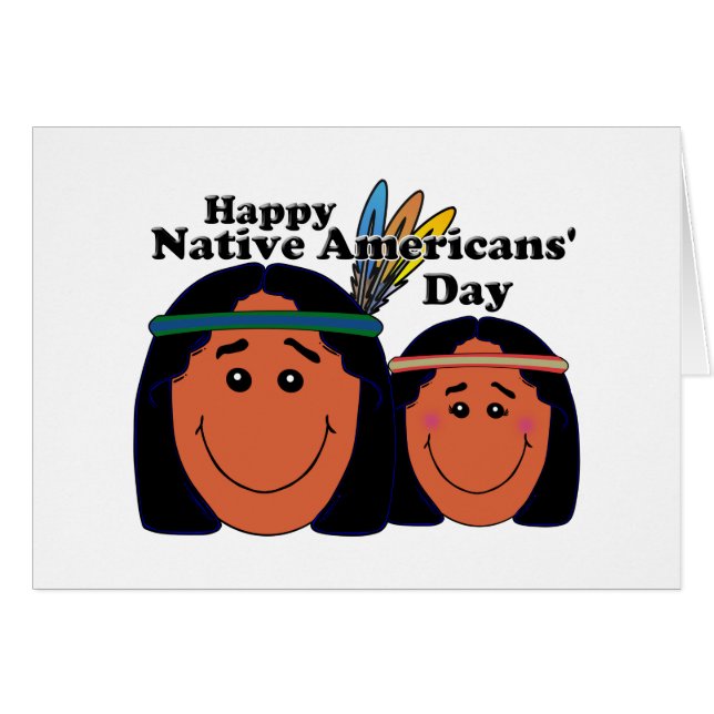 Cartão Native Americans' Day (Columbus Day) (Frente Horizontal)