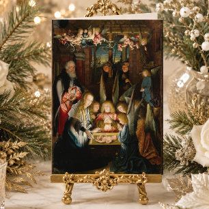 Cartão Natividade Católica Tradicional Bênção Maria Jesus