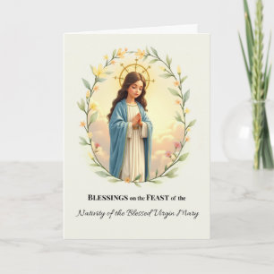 Cartão Natividade da Bem-Aventurada Virgem Maria Dia de F