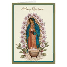 Cartão Natividade Virgem Maria Guadalupe Jesus presépio