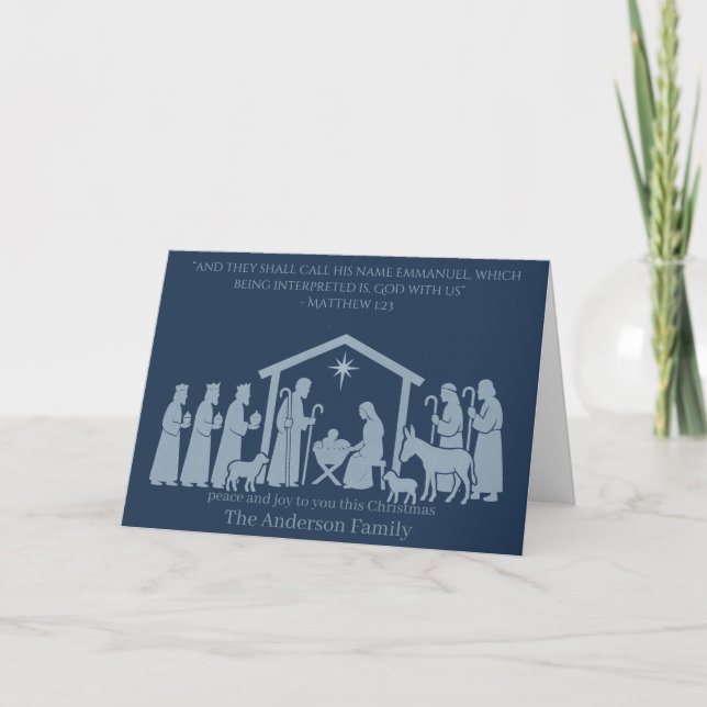 Cartão Nativity Christmas Card – Emmanuel God With Us (Frente)