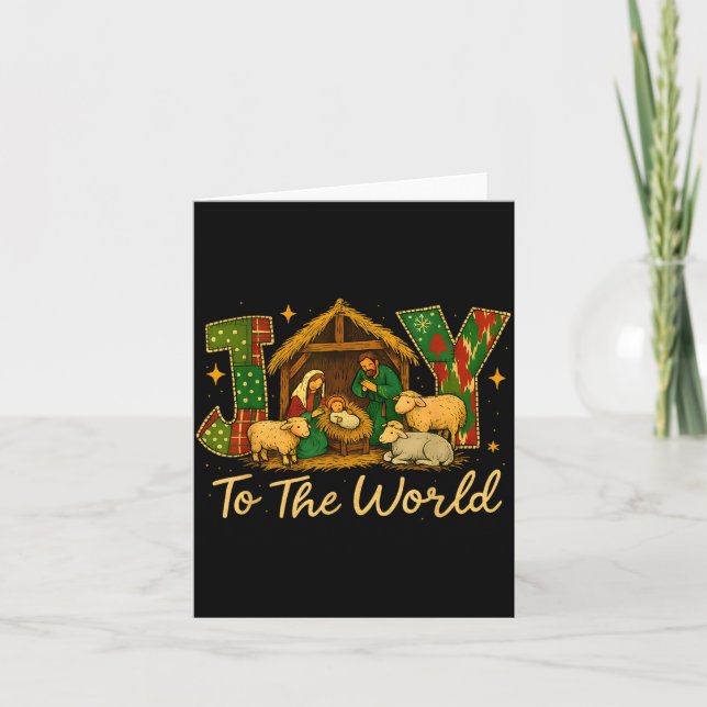 Cartão Nativity Scene Joy To The World – Christmas Faith  (Frente)