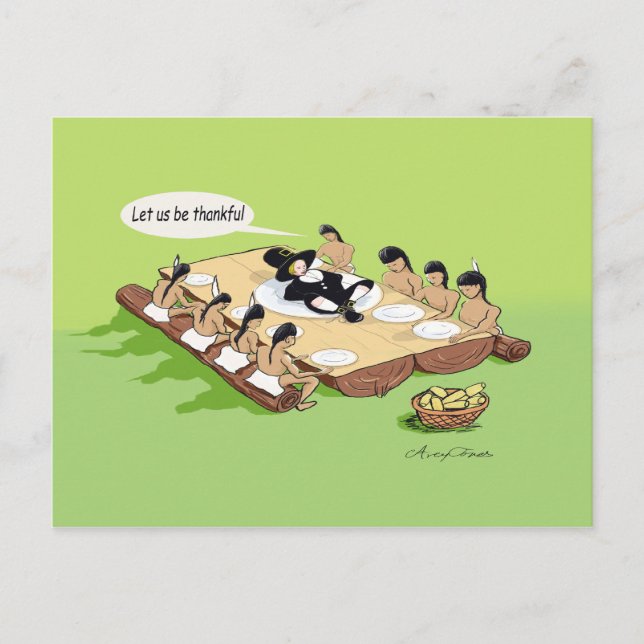 Cartão Nativo Americano de Ação de Graças (Frente)