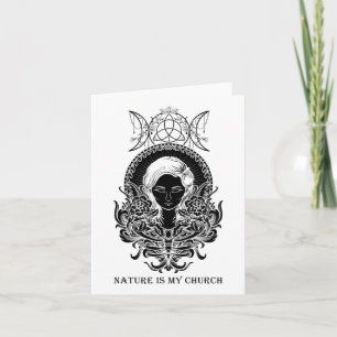 Cartão Nature é Minha Igreja Witch Halloween