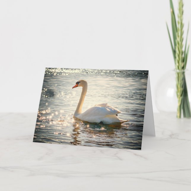 Cartão Nature Inspiration Elegant Swan Greeting Card (Frente)