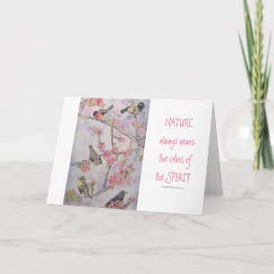Cartão Nature Poetry Birds Watercolor Greeting Card