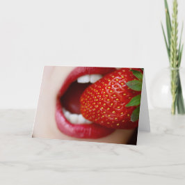 Cartão Nature's Candy - Woman Eating Strawberry