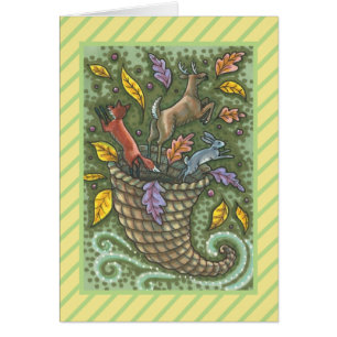 CARTÃO NATURE'S CORNUCOPIA THANKSGIVING GREETING CARD B
