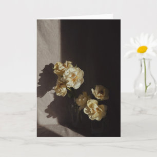 Cartão Natureza-morta Chiaroscuro Amarela Tulipa Simpatia