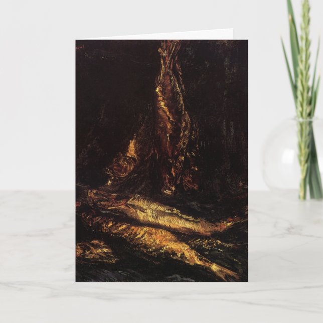 Cartão Natureza Morta com Bloaters de Vincent van Gogh (Frente)