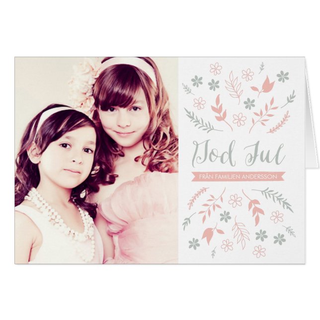 Cartão Naturlig jul hälsning (Frente Horizontal)