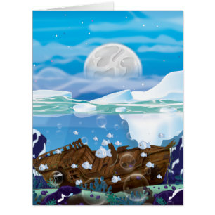 Cartão Naufrágio do Árctico Submarino