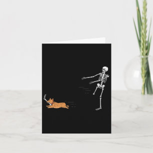 Cartão Naughn Corgi Dog Diversão Skeleton Halloween