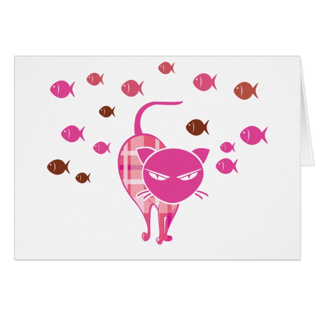 Cartão Naughty Cat (Frente Horizontal)