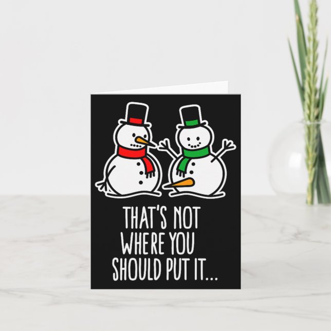 Cartão Naughty Christmas Saying Dirty Snowman Cartoon Ugl (Frente)