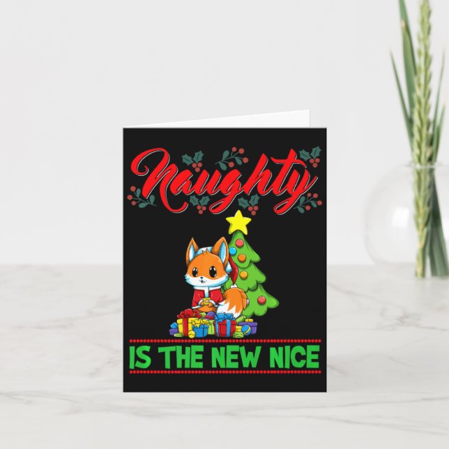 Cartão Naughty Is The New Nice Christmas Santa Xmas Premi (Frente)