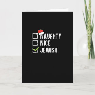 Cartão Naughty Nice Jewish Santa Christmas 