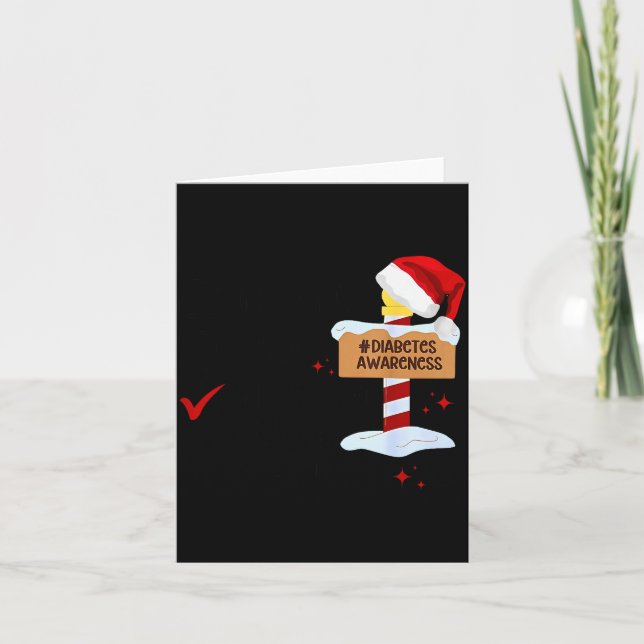 Cartão Naughty Nice My Blood Sugar Was Low Diabetes Aware (Frente)