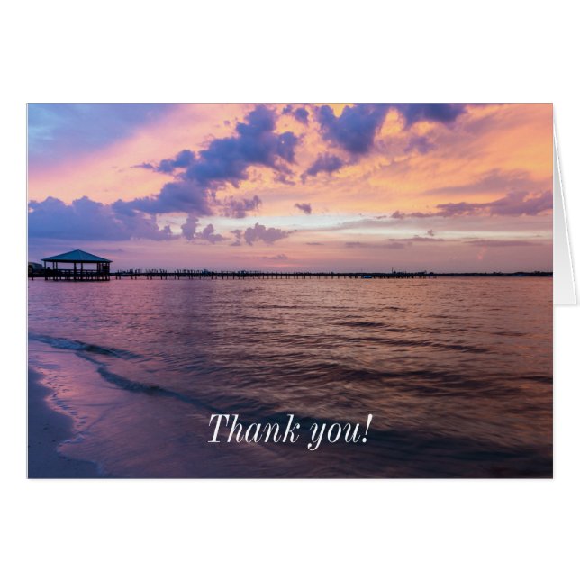 Cartão Navarre Beach Magic Hour Sunset Thank You Card (Frente horizontal)