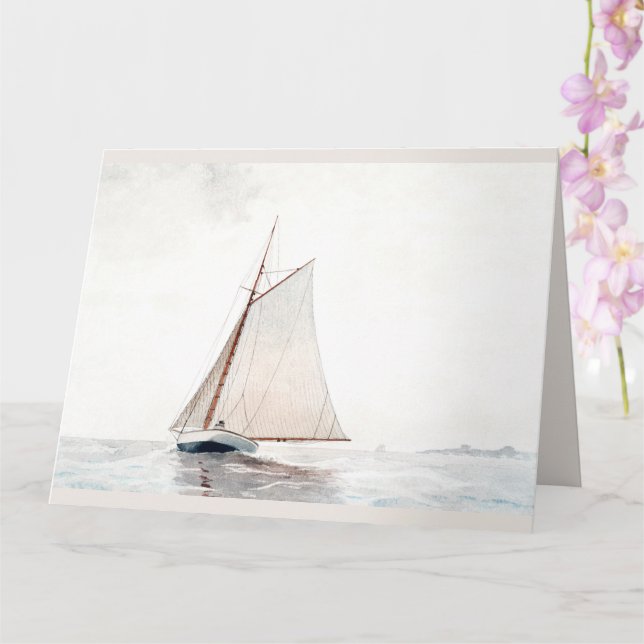 Cartão Navegação de Gloucester por Winslow Homer (Orquídea)