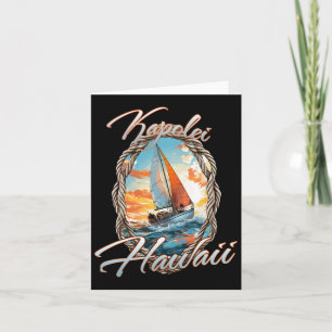 Cartão Navegação No Mar Do Havaí De Kapolei E Sol