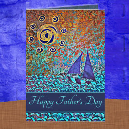 Cartão Navegando no Mar Feliz Dia dos Pais Foto