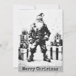 Cartão Navidad Punk (Santa gris).