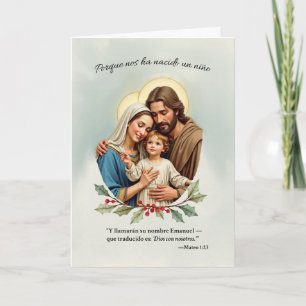 Cartão Navidad Religiosa La Sagrada Família y Dios