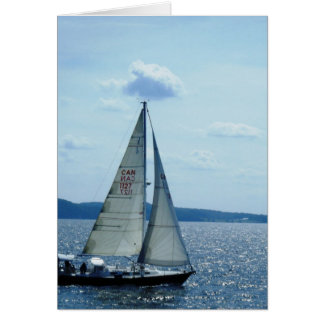 Cartão "Navio à vela, Lago Champlain"