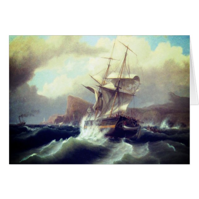 Cartão Navio americano em socorro 1841 (Frente Horizontal)