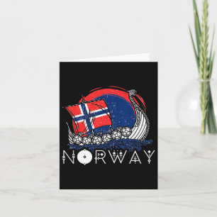 Cartão Navio Bandeira Norueguesa, Noruega Viking Ship Pri