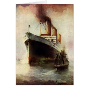 Cartão Navio de Cruzeiro de Transporte de Viagem Antiga n