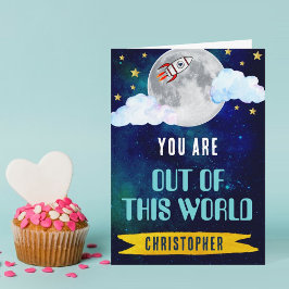 Cartão Navio De Foguete Fora Deste Dia de os namorados Mu