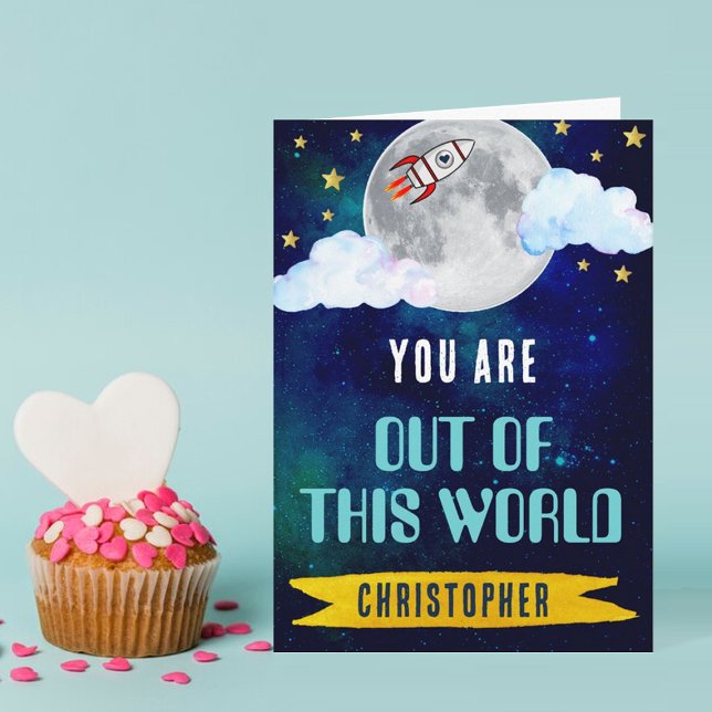 Cartão Navio De Foguete Fora Deste Dia de os namorados Mu (Criador carregado)