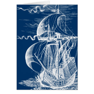 Cartão Navio de navigação do vintage