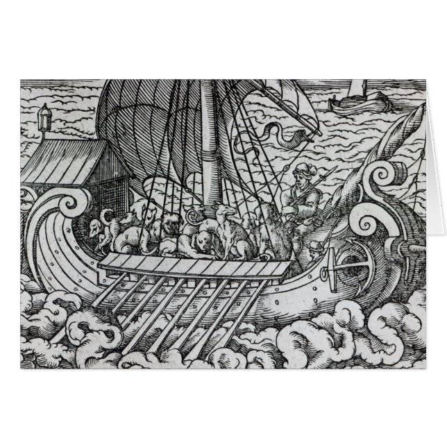 Cartão Navio de Viking (Frente Horizontal)