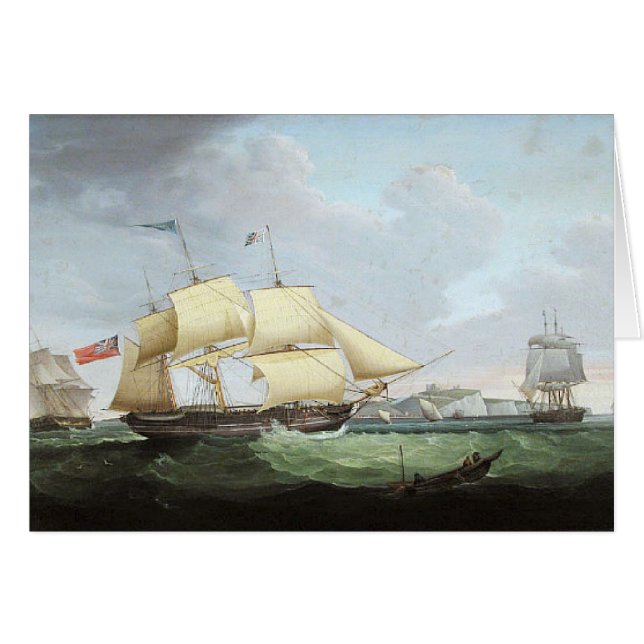 Cartão Navio Schooner Harriet 1900 (Frente Horizontal)