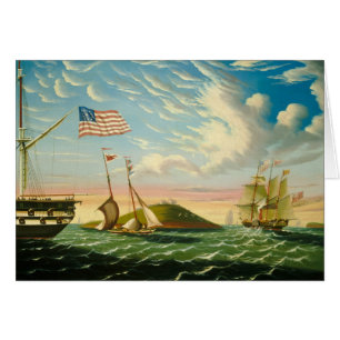 Cartão Navios Clipper Porto de Boston 1800s
