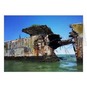 Cartão navios de betão de praia kiptopeke