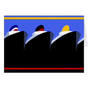 Cartão Navios de cruzeiro Poster vintage Ocean Liner