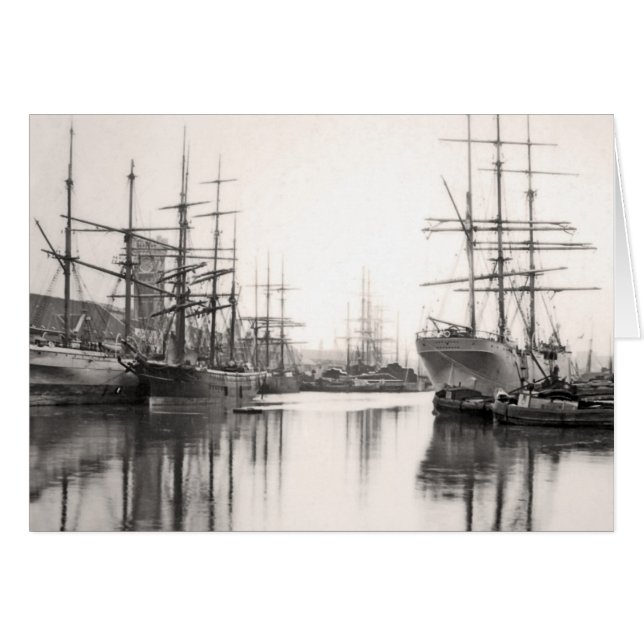 Cartão Navios em Harbour (Frente Horizontal)