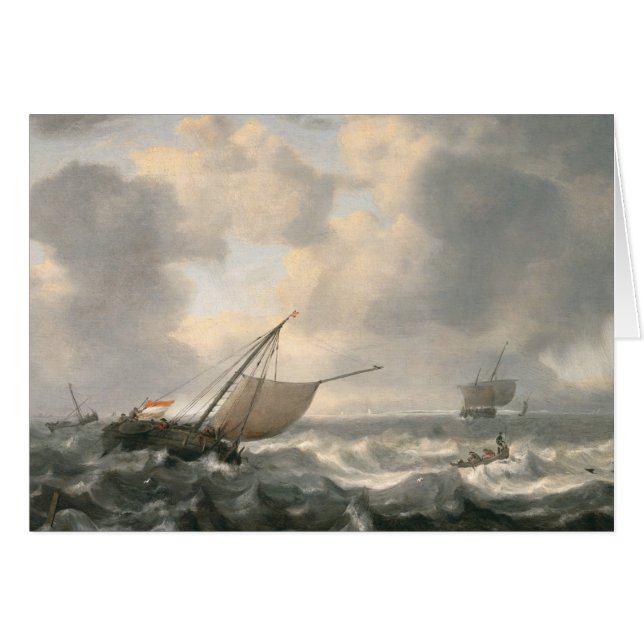 Cartão Navios em um mar picado (Frente Horizontal)
