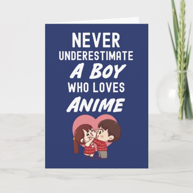Cartão Navy Blue Anime Cards For Boys Kids Kaiwaii Otaku (Frente)