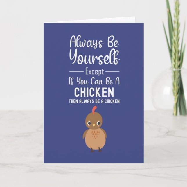Cartão Navy Blue Cards For Chicken Lovers Kid Farm Animal (Frente)