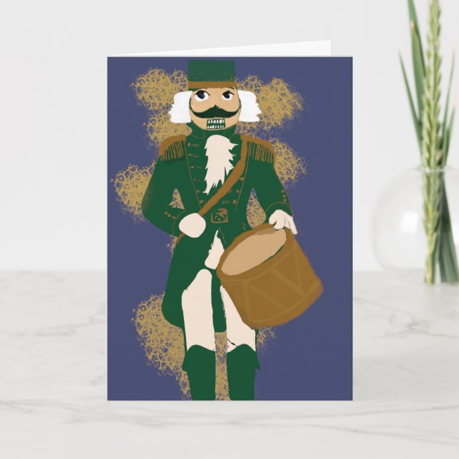 Cartão Navy Blue Nutcracker Folded Greeting Card (Frente)