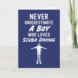 Cartão Navy Blue Scuba Diving Cards For Boys Diver Ocean