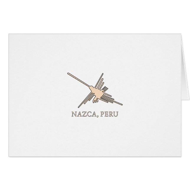 Cartão Nazca Hummingbird Geoglyph Newsprint (Frente Horizontal)